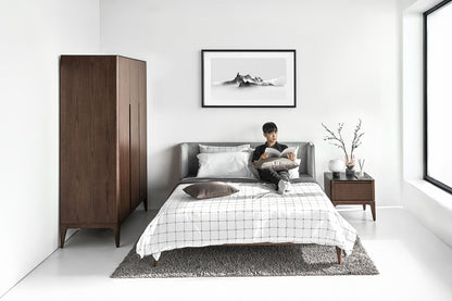 Scarlet Modern Ash Wood Nightstand