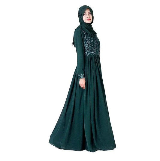 Embroidered Arab  Lace Long Sleeve Dress