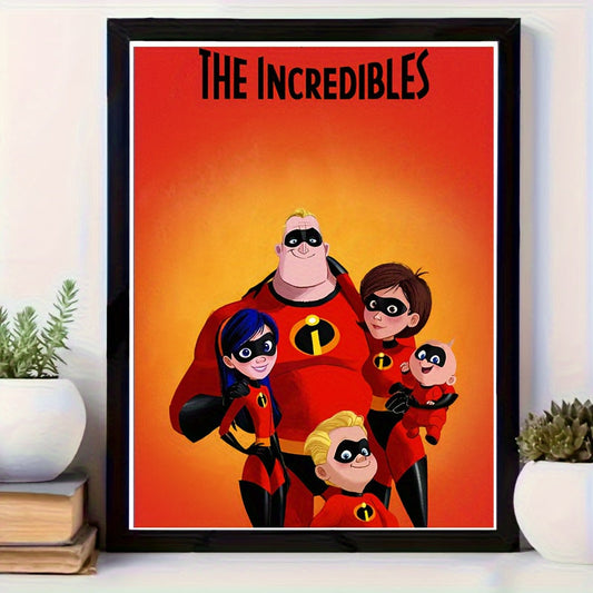 "Gleaming Artistry" Disney The Incredibles 5D Diy Diamond Painting Kit - Round Rhinestone Cartoon Anime Mosaic Art Craft For Home Decor, 11.81X15.75 Inch Canvas