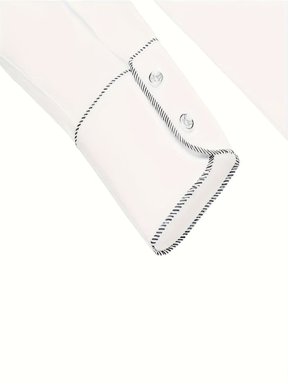 Chemise brodée à manches longues style cowboy western chic - Mélange de coton doux, design élégant, style décontracté pour les vacances de printemps et d'automne - Chemise homme pour activités de plein air, voyages et loisirs