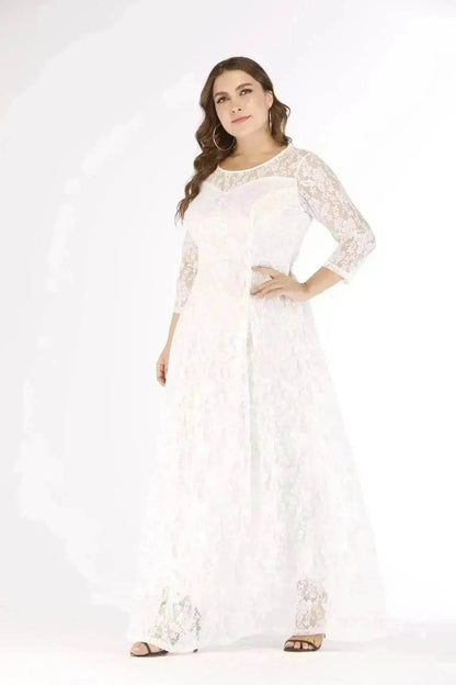 Fashionable Long sleeve Lace maxi Dress for Arab Dubai Turkey Middle Eastern Women