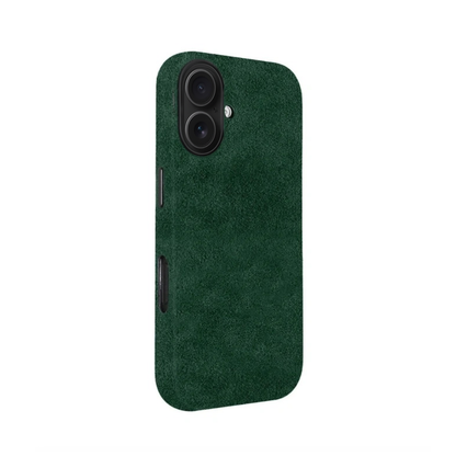 Green Alcantara Case For iPhone 16