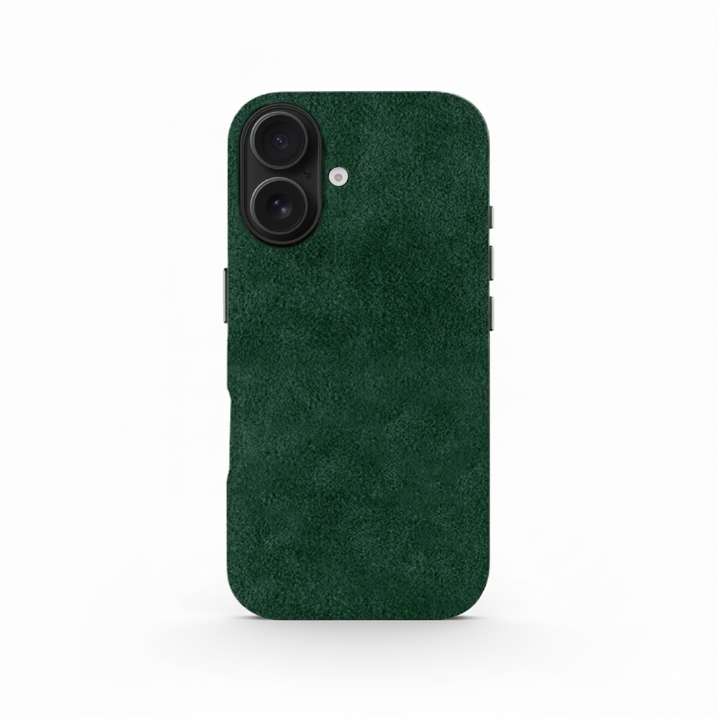 Green Alcantara Case For iPhone 16 Pro