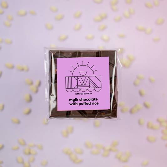 mylk chocolate bar with puffed rice