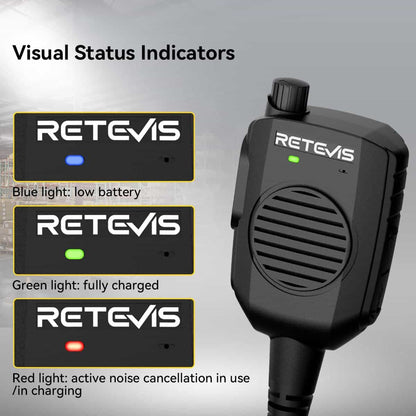 Retevis HK011 AI Noise-Canceling Speaker Mic (K1 2-Pin)