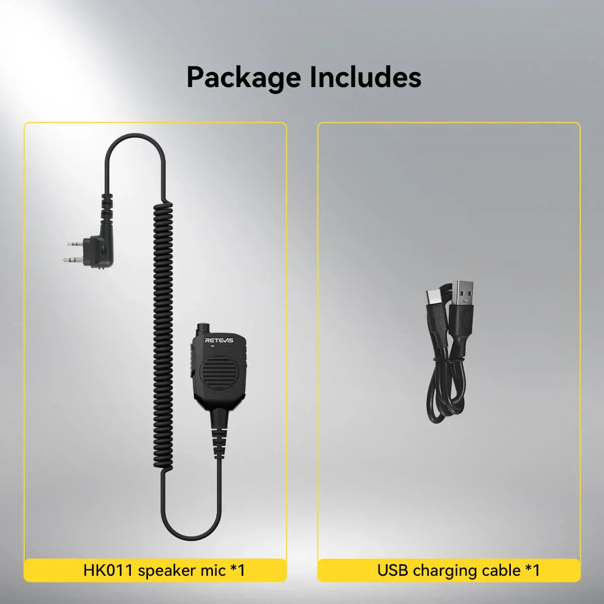 Retevis HK011 AI Noise-Canceling Speaker Mic (K1 2-Pin)