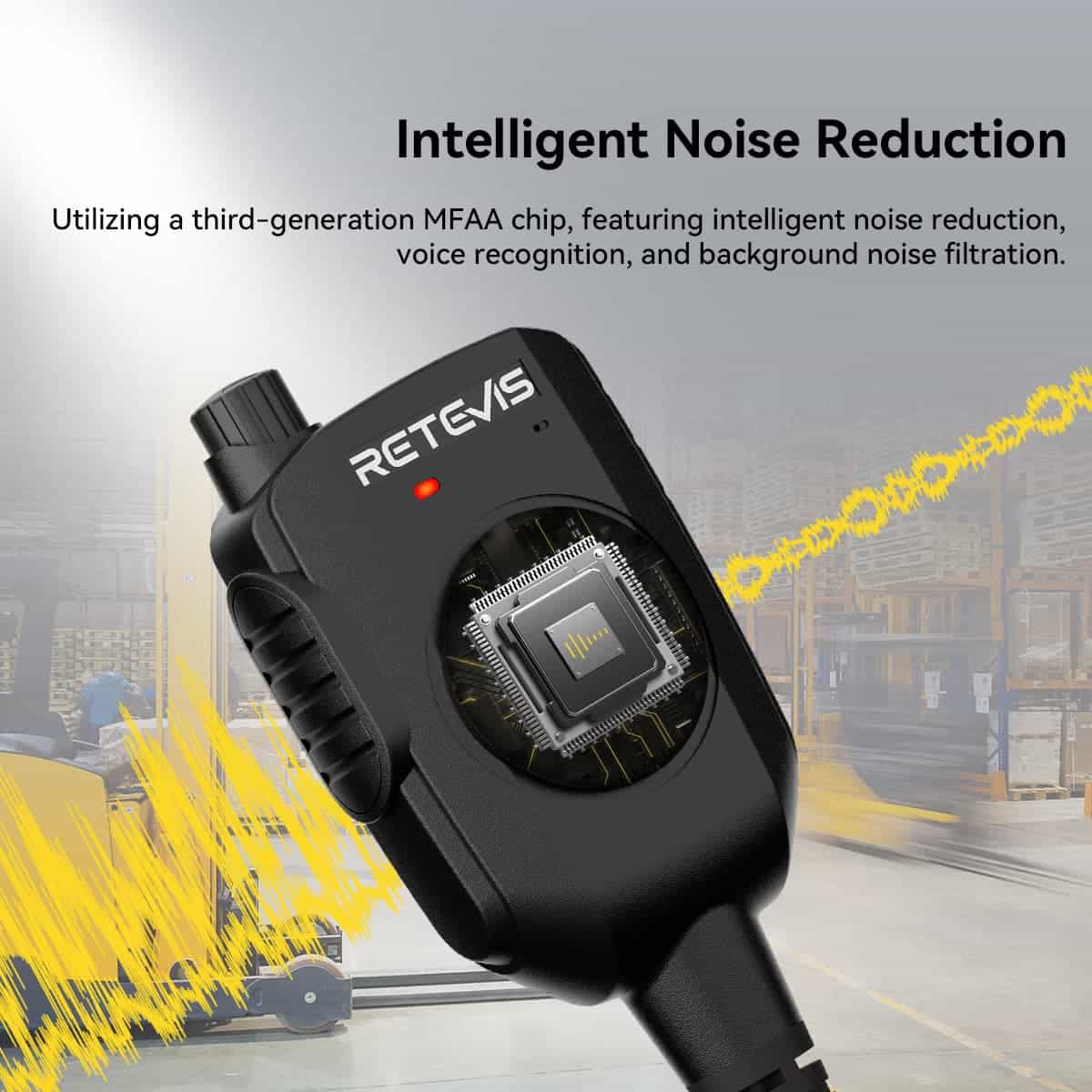 Retevis HK011 AI Noise-Canceling Speaker Mic (K1 2-Pin)