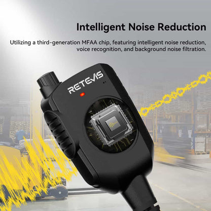 Retevis HK011 AI Noise-Canceling Speaker Mic (K1 2-Pin)
