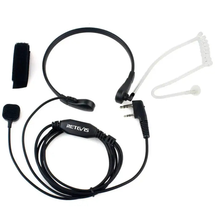 Retevis Throat Mic Covert Acoustic Tube Earpiece PTT Microphone
