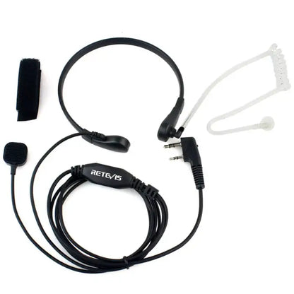 Retevis Throat Mic Covert Acoustic Tube Earpiece PTT Microphone