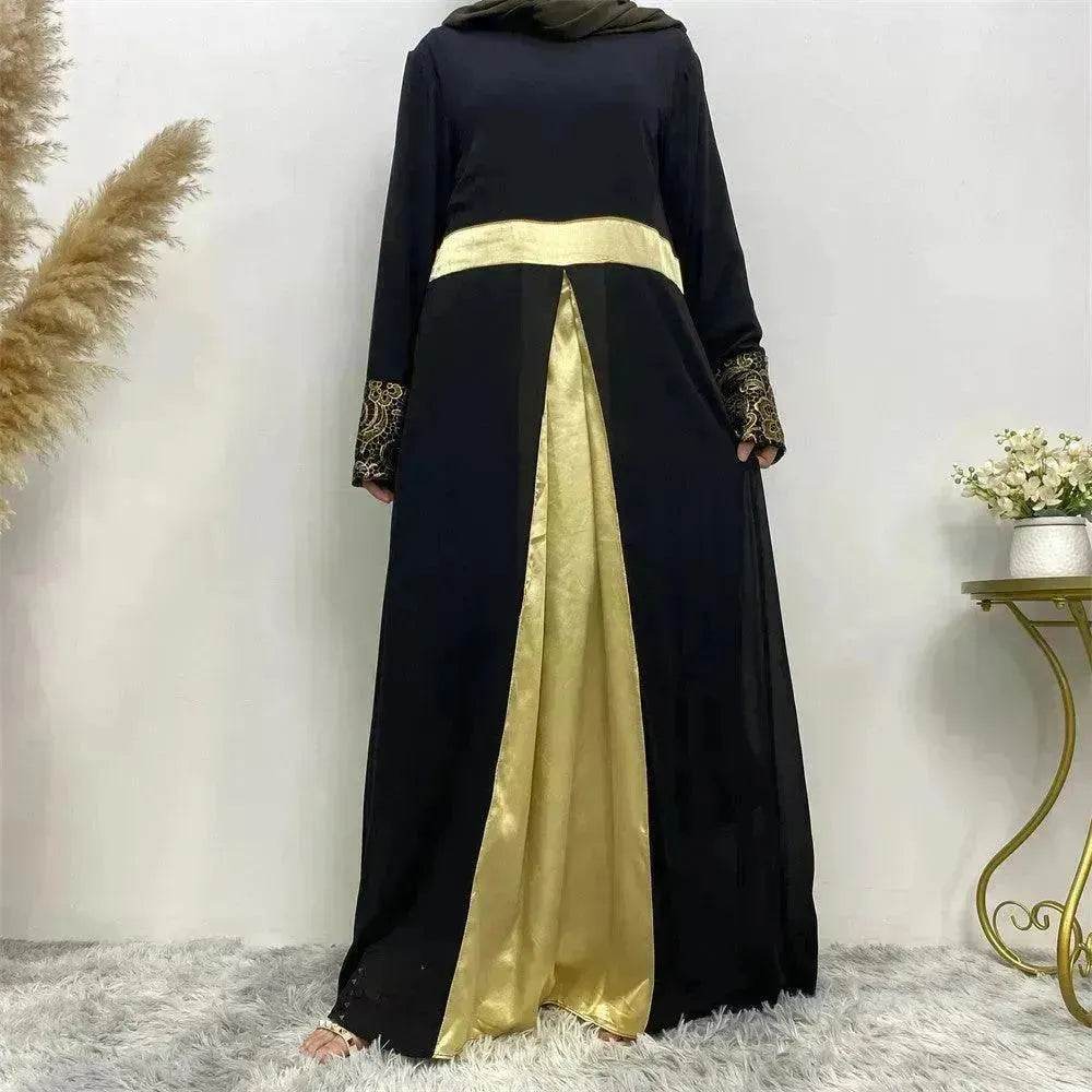Women's Arab  Patchwork Long Sleeved Dress