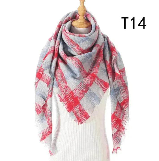 Women's Cashmere Plaid All-match Thick Warm Scarf
